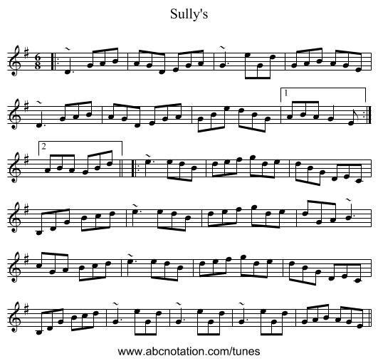 Sully's - staff notation