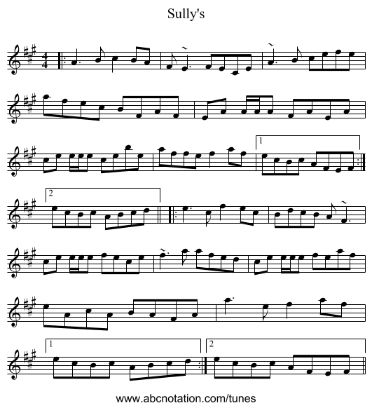 Sully's - staff notation