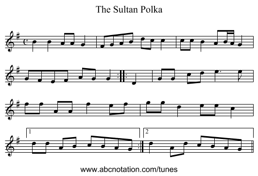 Sultan Polka, The - staff notation