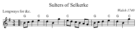 Sulters of Selkerke - staff notation