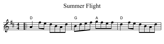 Summer Flight - staff notation
