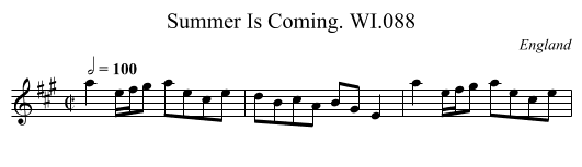 Summer Is Coming. WI.088 - staff notation