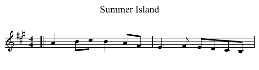 Summer Island - staff notation