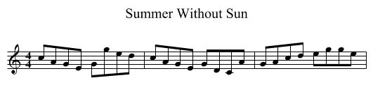 Summer Without Sun - staff notation