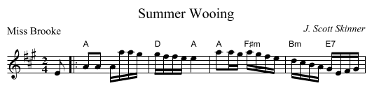 Summer Wooing - staff notation