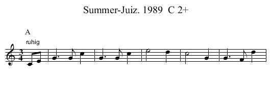 Summer-Juiz. 1989  C 2+ - staff notation