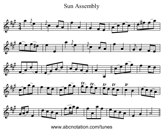 Sun Assembly - staff notation