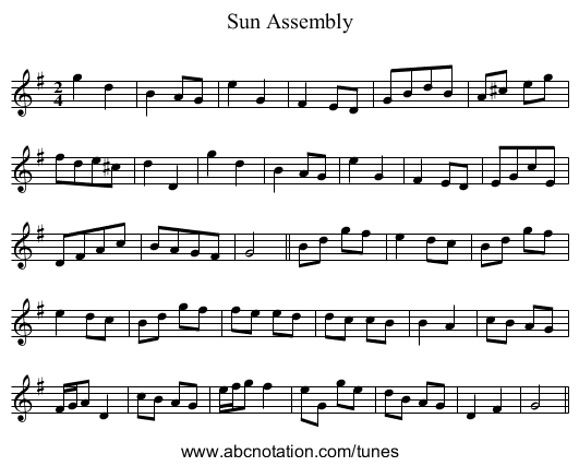 Sun Assembly - staff notation