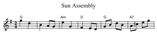 Sun Assembly - staff notation