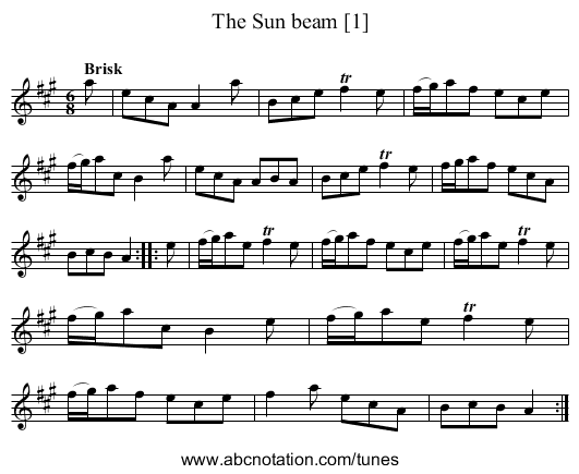 Sun beam [1], The - staff notation