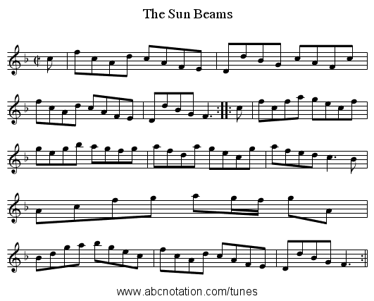 Sun Beams, The - staff notation