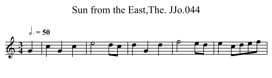 Sun from the East,The. JJo.044 - staff notation