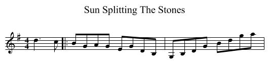 Sun Splitting The Stones - staff notation