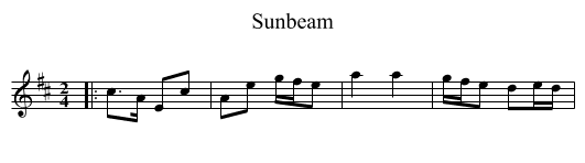 Sunbeam - staff notation