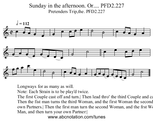Sunday in the afternoon. Or.... PFD2.227 - staff notation