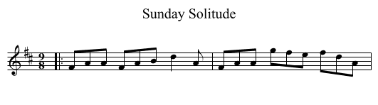 Sunday Solitude - staff notation