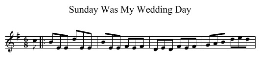 Sunday Was My Wedding Day - staff notation