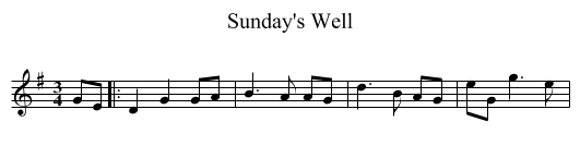 Sunday's Well - staff notation