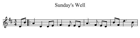 Sunday's Well - staff notation