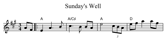 Sunday's Well - staff notation