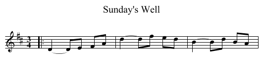 Sunday's Well - staff notation