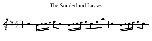 Sunderland Lasses, The  - staff notation