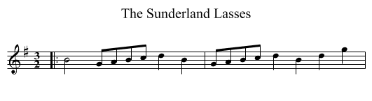 Sunderland Lasses, The  - staff notation