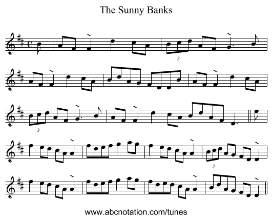 Sunny Banks, The - staff notation