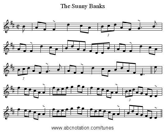 Sunny Banks, The - staff notation