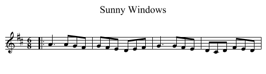 Sunny Windows - staff notation