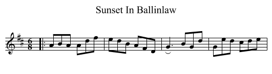 Sunset In Ballinlaw - staff notation