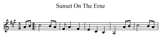 Sunset On The Erne - staff notation
