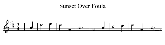 Sunset Over Foula - staff notation