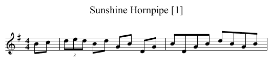 Sunshine Hornpipe [1] - staff notation