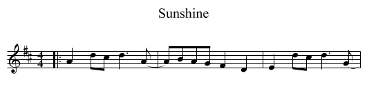 Sunshine - staff notation