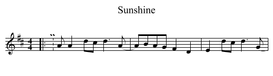 Sunshine - staff notation