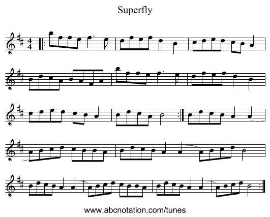 Superfly - staff notation