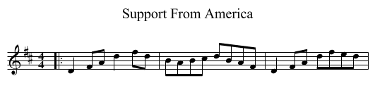 Support From America - staff notation
