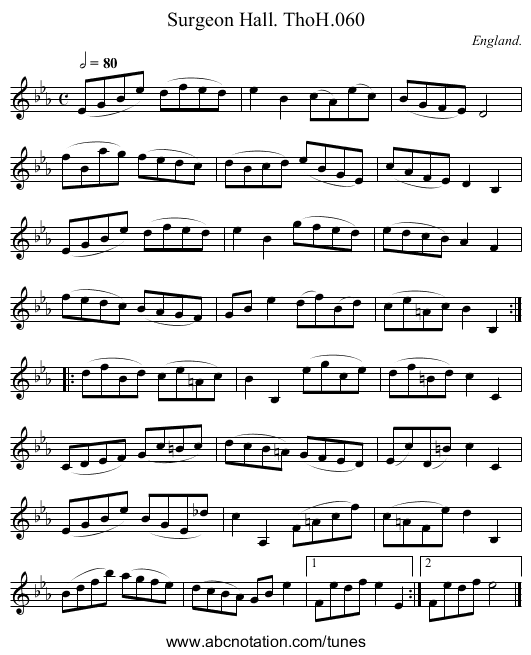 Surgeon Hall. ThoH.060 - staff notation