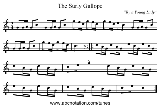 Surly Gallope, The - staff notation