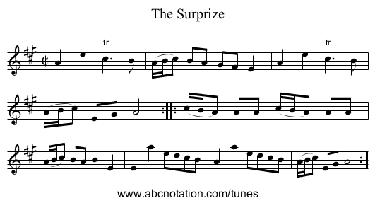 Surprize, The - staff notation