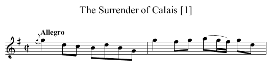 Surrender of Calais [1], The - staff notation