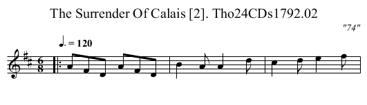 Surrender Of Calais [2]. Tho24CDs1792.02, The - staff notation