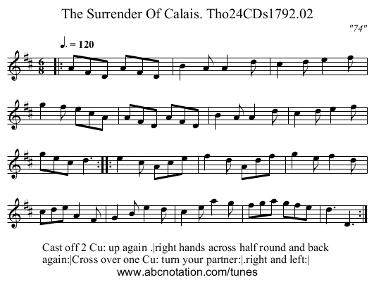 Surrender Of Calais. Tho24CDs1792.02, The - staff notation