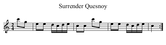 Surrender Quesnoy - staff notation