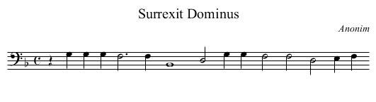 Surrexit Dominus - staff notation