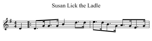 Susan Lick the Ladle - staff notation