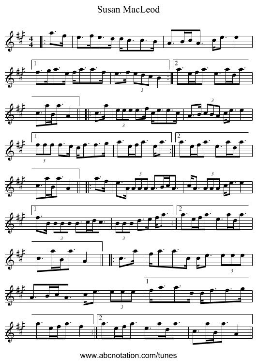 Susan MacLeod - staff notation