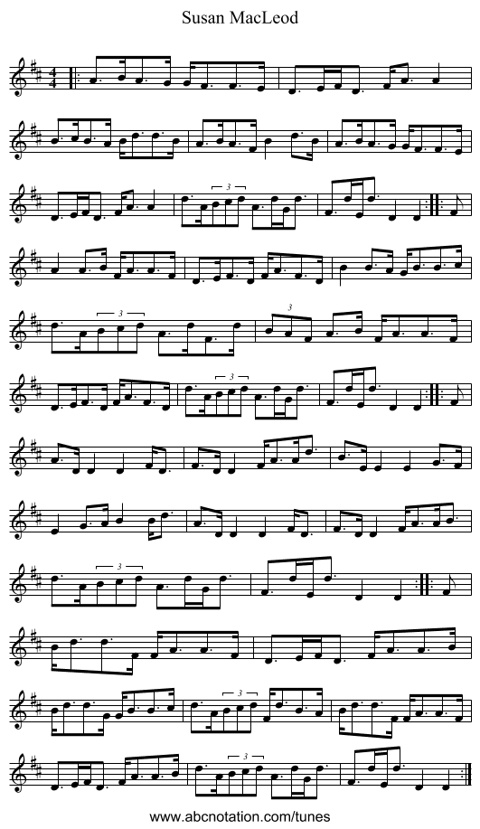 Susan MacLeod - staff notation