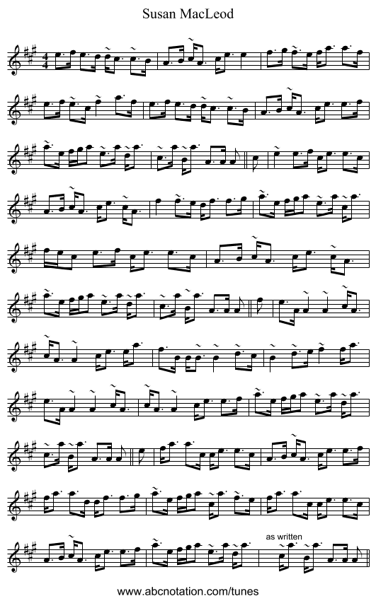 Susan MacLeod - staff notation